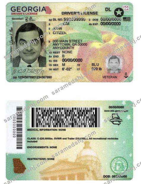 USA Georgia driving license template in PSD format (2019 – present)